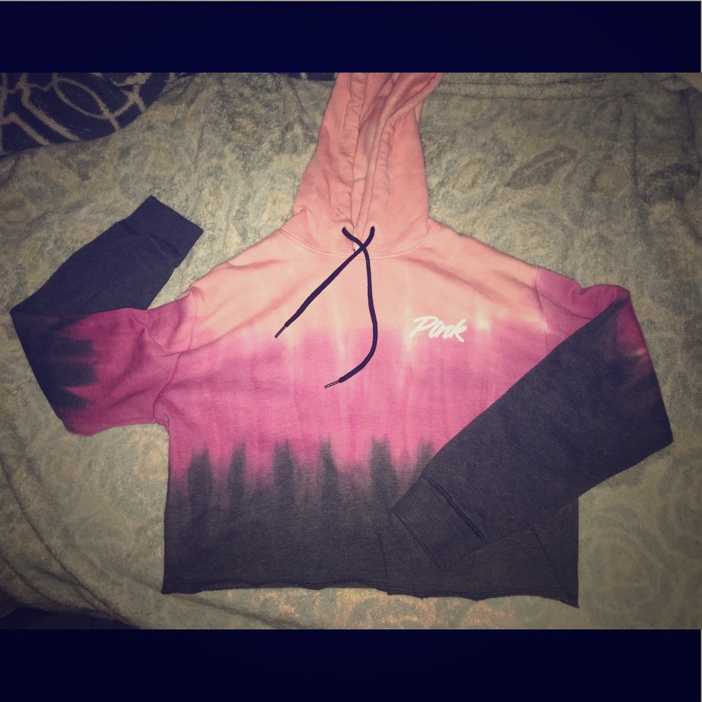 VS Pink Ombre Crop Hoodie